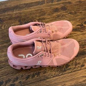 Pink on cloud shoes